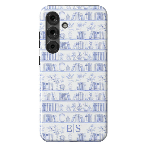 Custom Initials Toile Bookshelf Floral Galaxy Case
